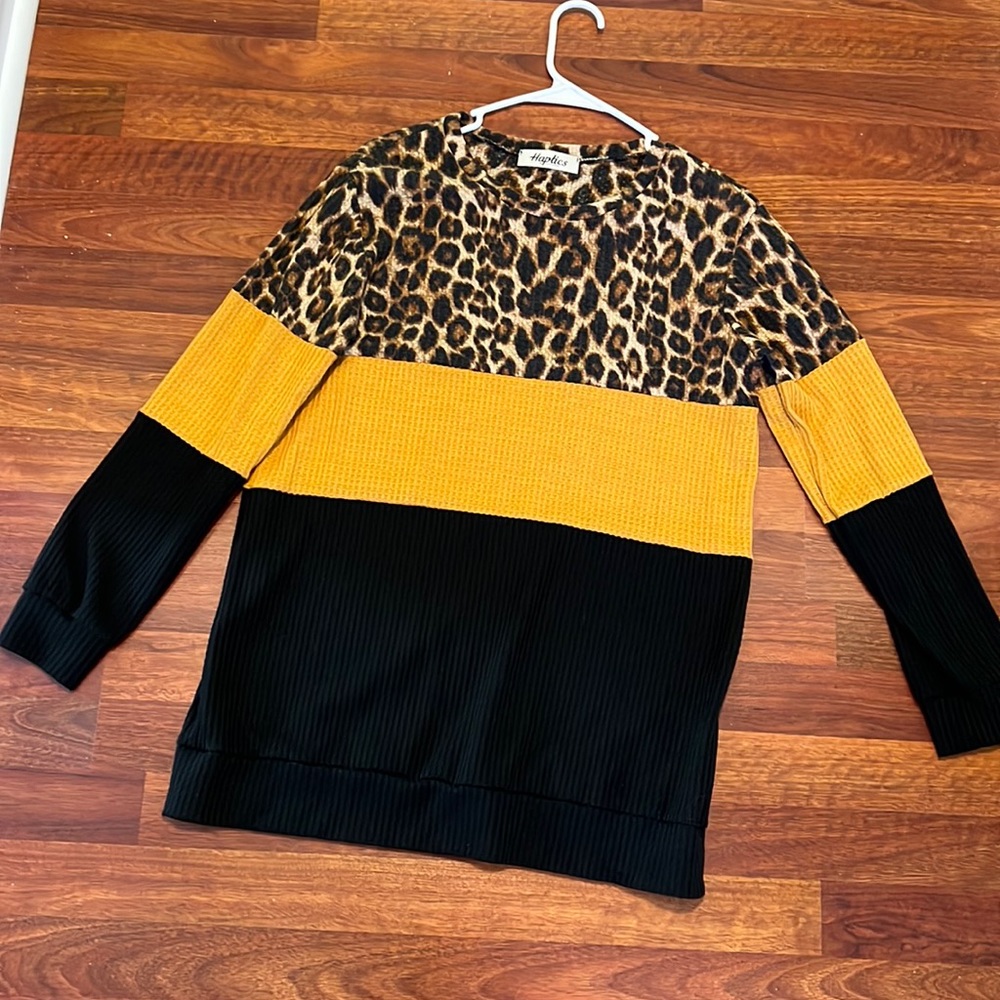 Leopard Color Block Sweater Dress
